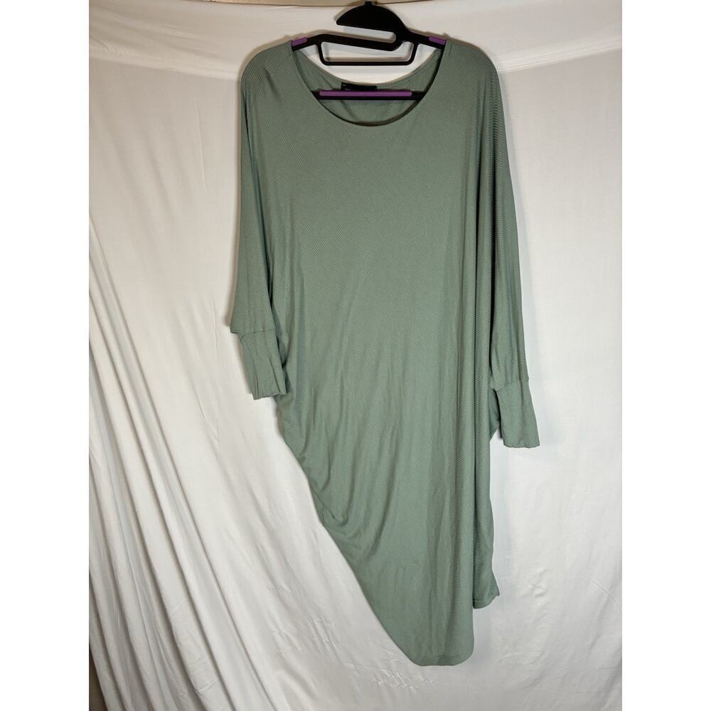💰Miracle Berry Womens Medium Maxi Dress Gray Stretch Jersey Tapered leg Dolman - Picture 6 of 9
